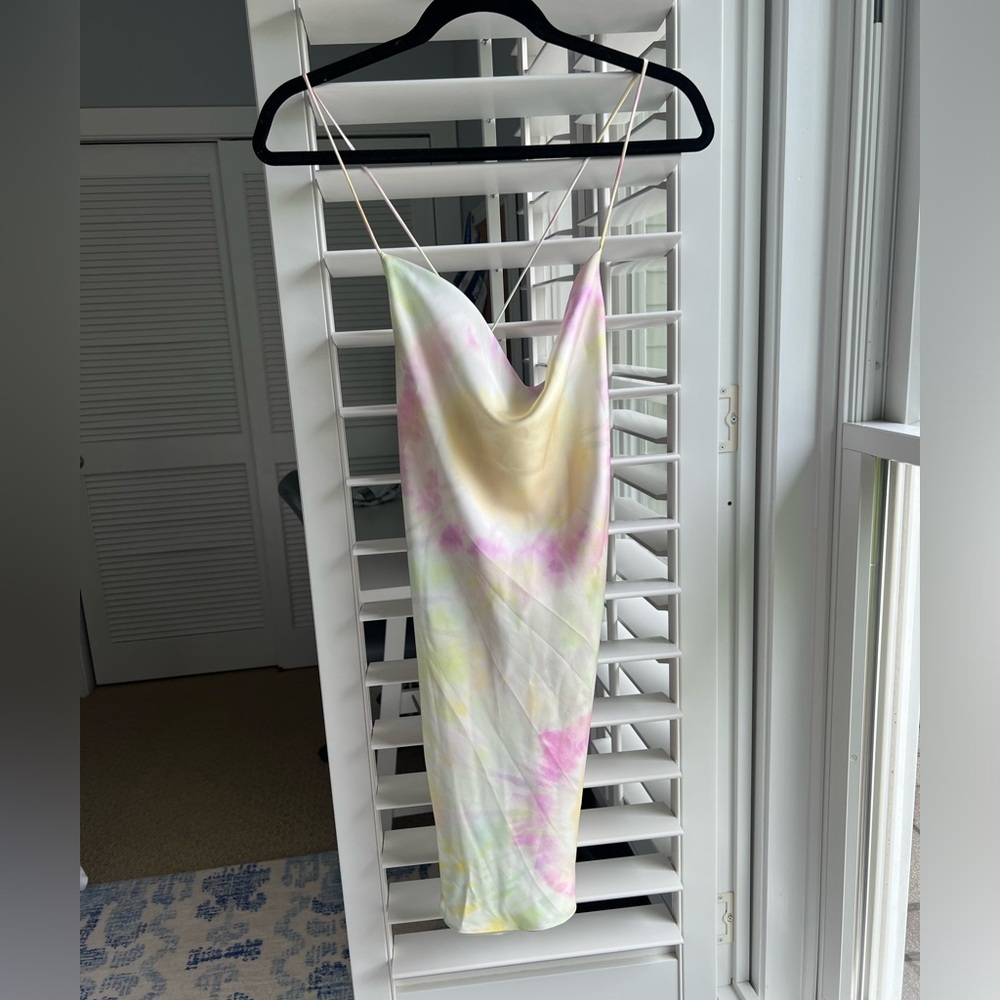 Zara Tie Dye Open Back mini dress